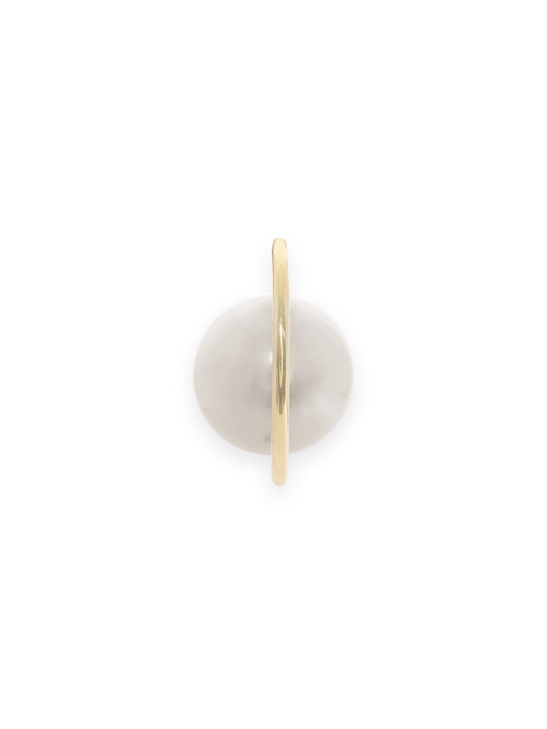 Minimal Chic White Pearl Hoops Gold