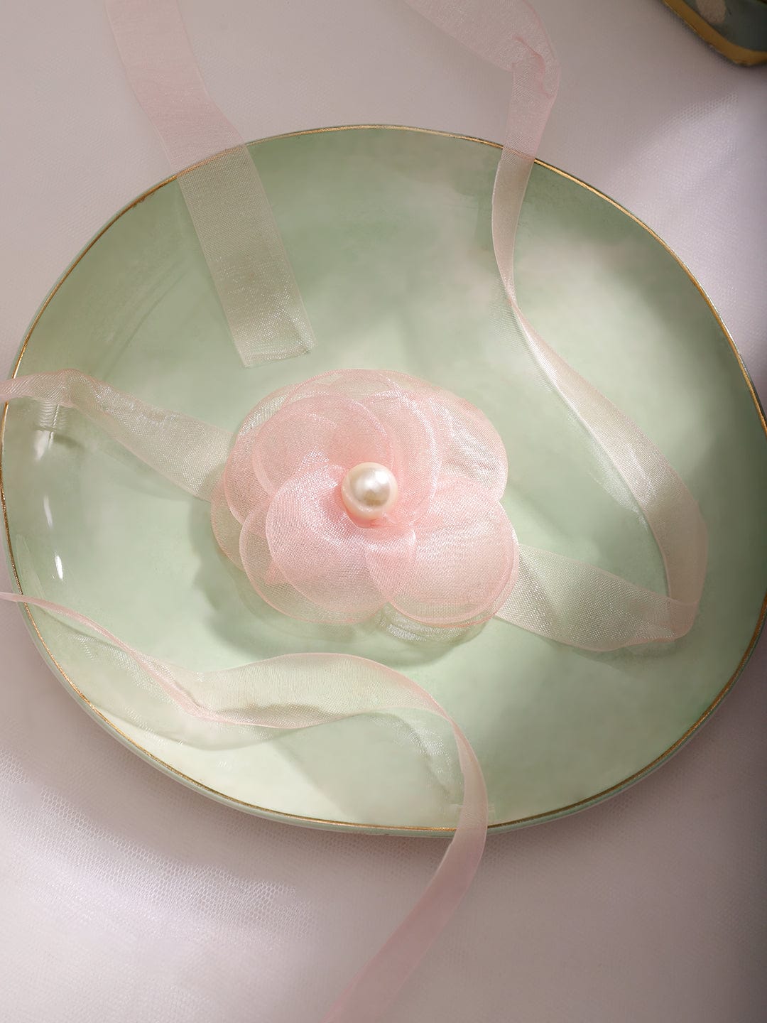 【Rubans】 Romantic Pearly Pink Statement Necklace｜ロマンティック パーリー ピンク ステートメントネックレス