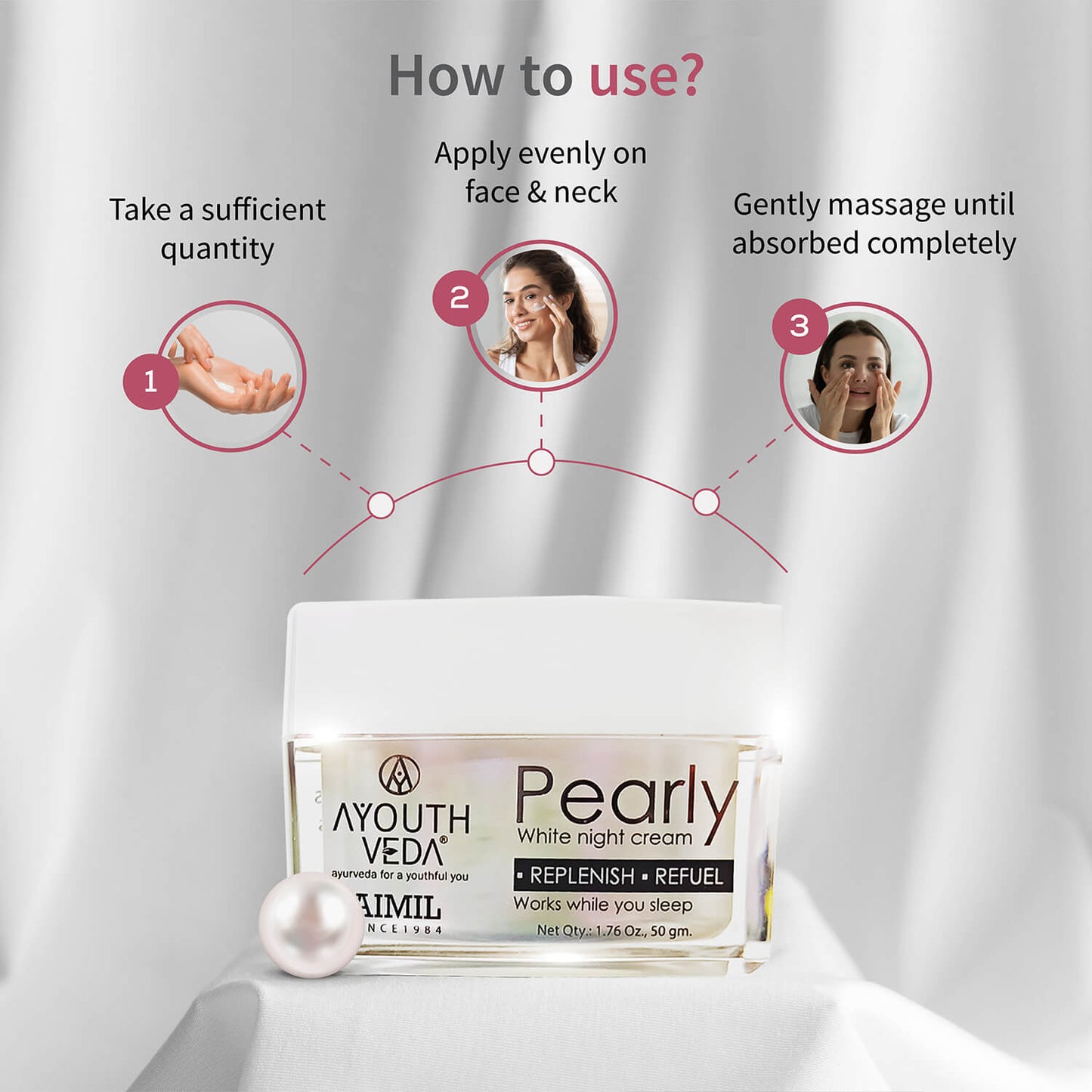 Pearly White Night Cream For Brightens Complexion - 50g 50g