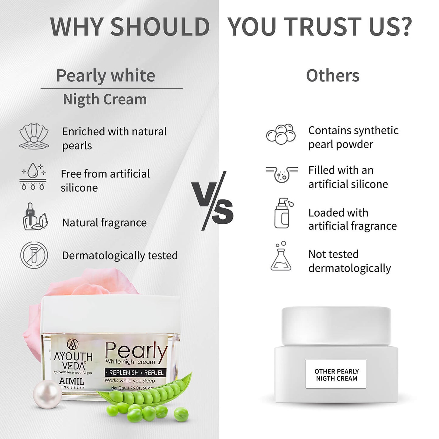 Pearly White Night Cream For Brightens Complexion - 30g 30g