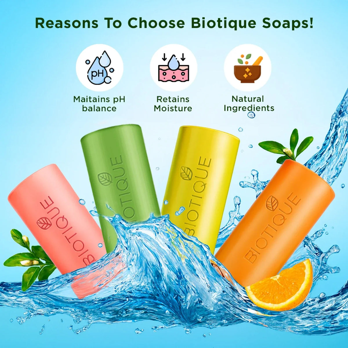 【Biotique】 Bathing Soap Celebration Pack (4 Unique Soaps)｜バスソープ セレブレーションパック 4種アソート｜150g×4個