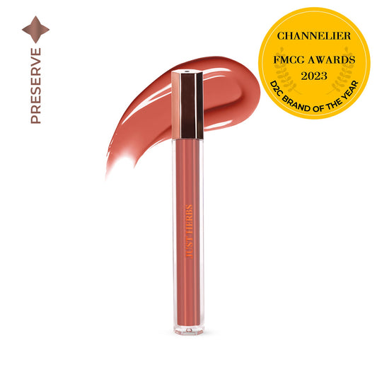 【Just Herbs】 Plant-powered Glass Lip Ink with Cica and Sweet Almond Oil 04 Pumpkin Latte