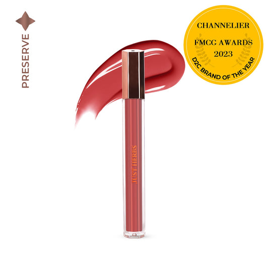 【Just Herbs】 Plant-powered Glass Lip Ink with Cica and Sweet Almond Oil 05 Velvet Taupe