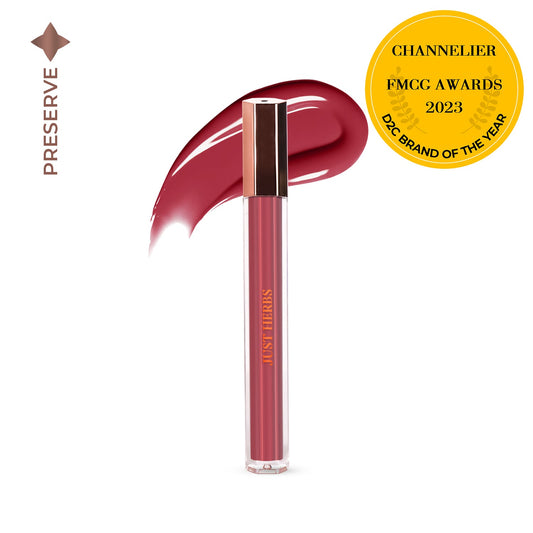 【Just Herbs】 Plant-powered Glass Lip Ink with Cica and Sweet Almond Oil 07 Winter Plum