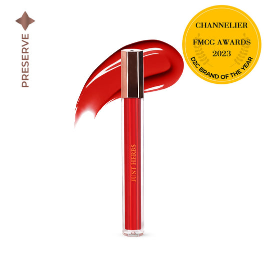 【Just Herbs】 Plant-powered Glass Lip Ink with Cica and Sweet Almond Oil 09 Santa's List
