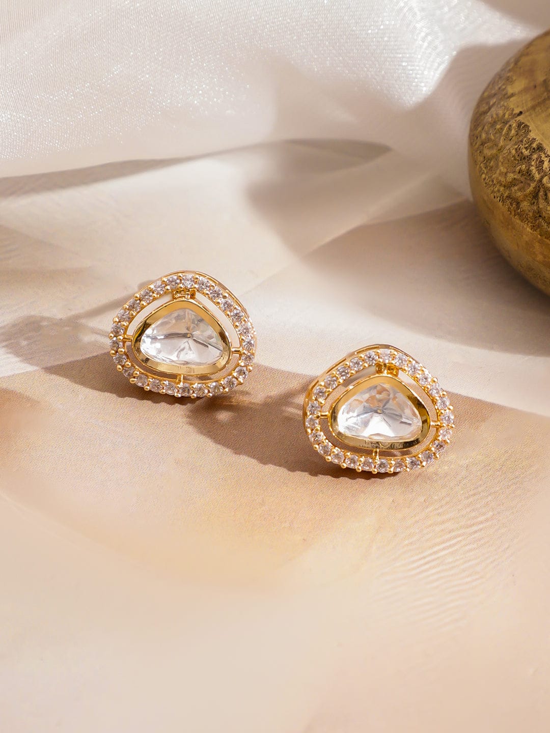 Polished Look American Diamond Zirconia Studded Pendant Set フリーサイズ
