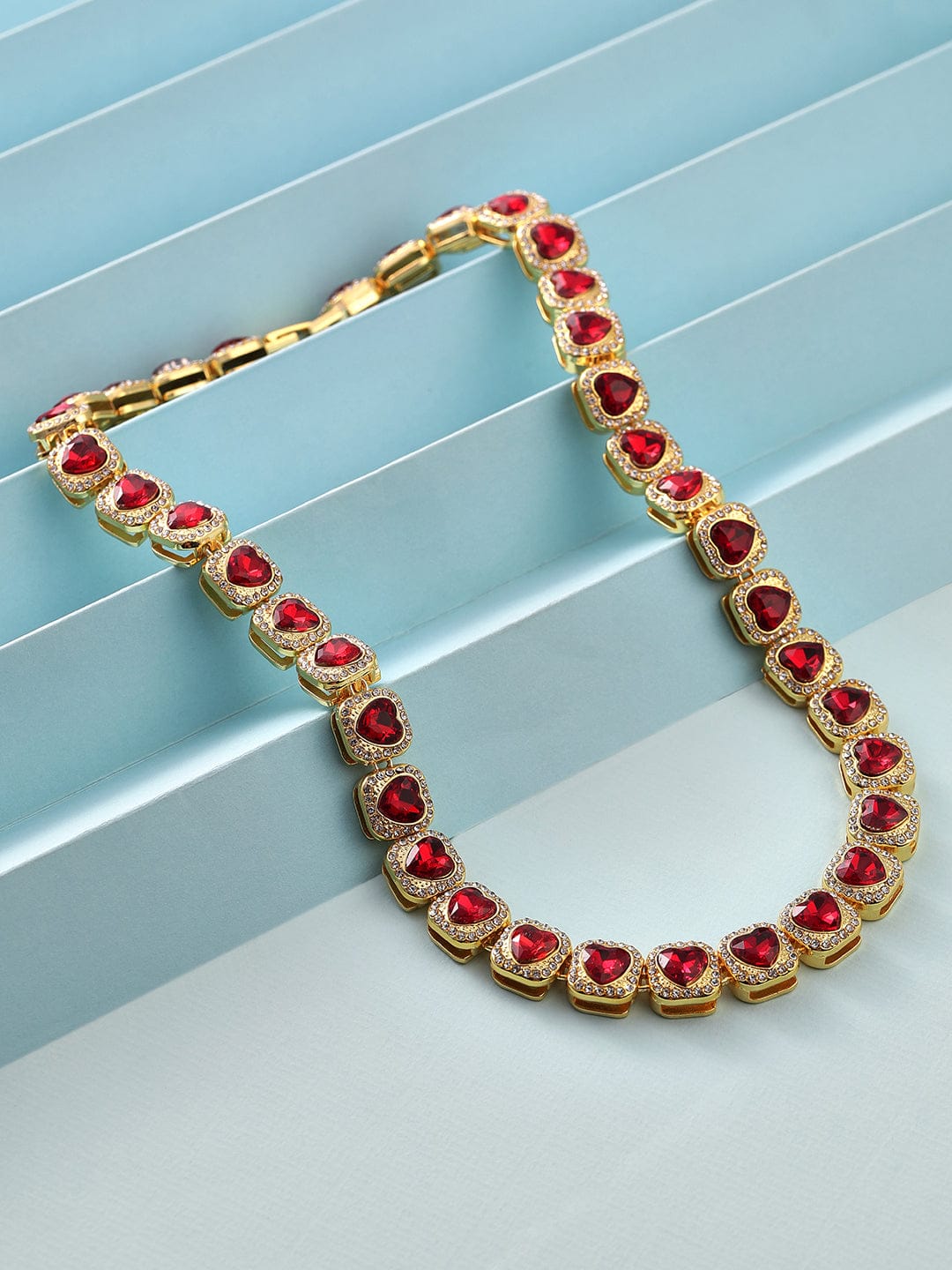 Precious Hearts Gold Plated Necklace Gold