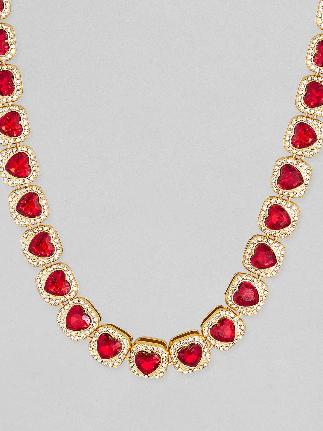Precious Hearts Gold Plated Necklace Gold