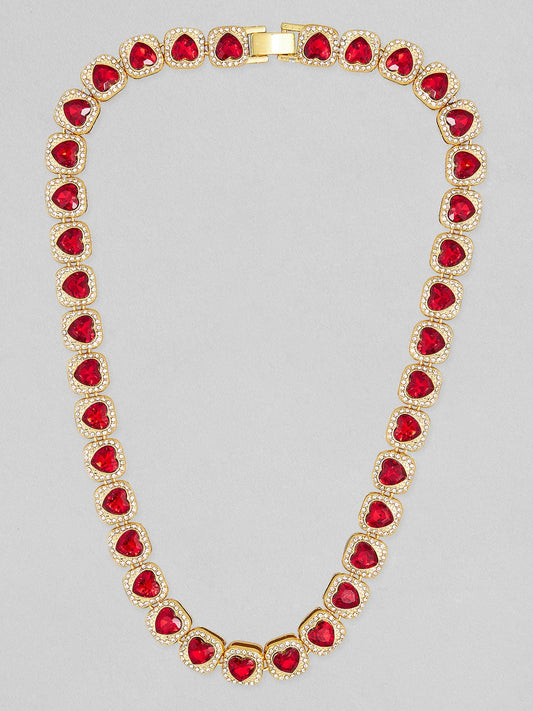 Precious Hearts Gold Plated Necklace Gold
