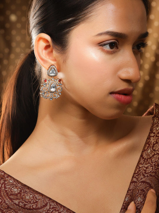 Prismatic Floral American Diamond Zirconia Danglers フリーサイズ