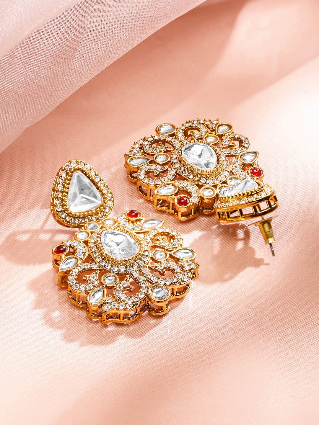 Prismatic Floral American Diamond Zirconia Danglers フリーサイズ
