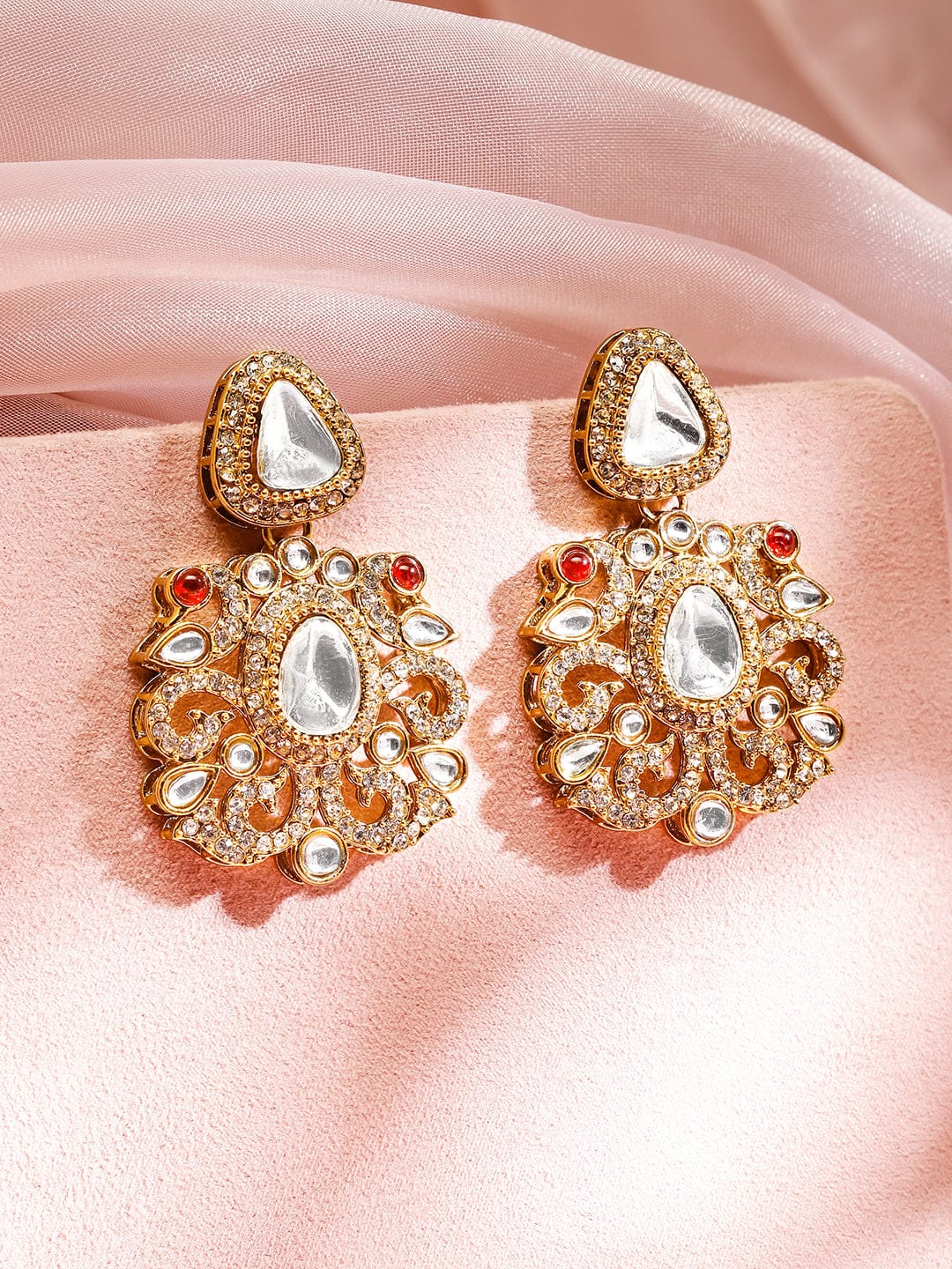 Prismatic Floral American Diamond Zirconia Danglers フリーサイズ