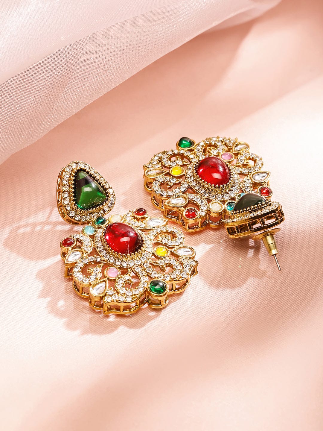 Prismatic Floral American Diamond Zirconia Danglers フリーサイズ