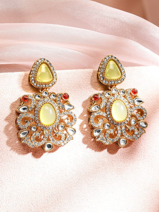 Prismatic Floral American Diamond Zirconia Danglers フリーサイズ