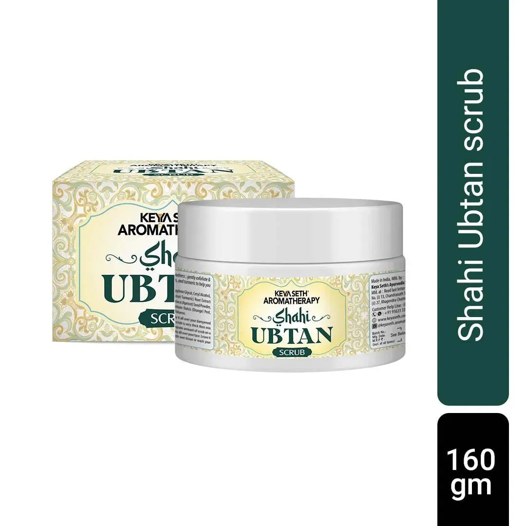 Shahi Ubtan Scrub, Natural Exfoliation Orange Peel, Apricot Seed & Turmeric Protection, Tan Removal, Cell Renewal Glowing Face & Body, All Skin Types 160ml