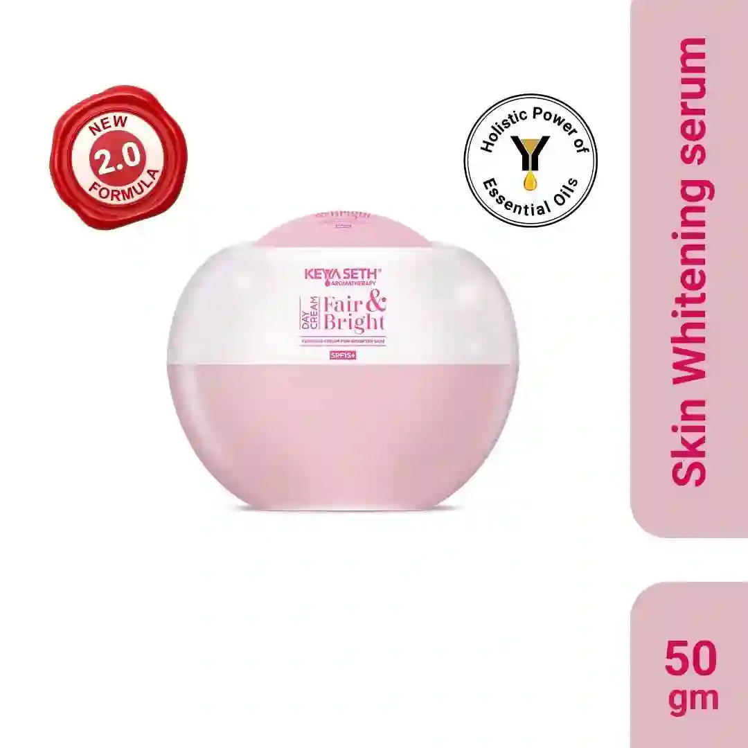 Fair & Bright Day Cream SP15+, Skin Brightening & Whitening, with Vitamin C, B3 & B6 Moisturizer with Lavender & Geranium Essential Oil 50g