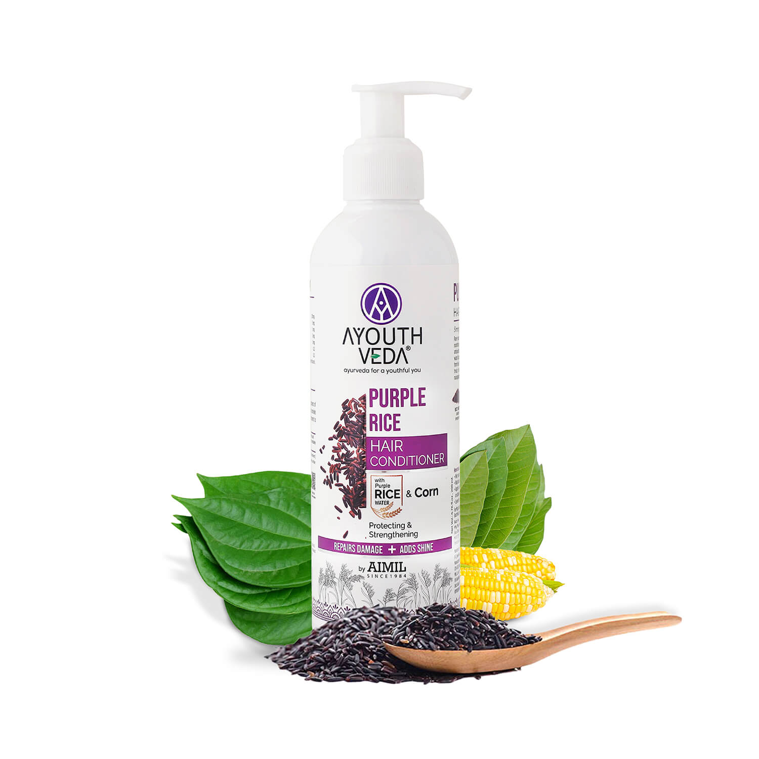 Purple Rice Hair Conditioner with Rice Water & Kernel Protein | Repairs Damage, Controls Frizz & Enhances Volume | Enriched with Eggplant, Betel & Guava Leaves | For All Hair Types | 200ml 200ml