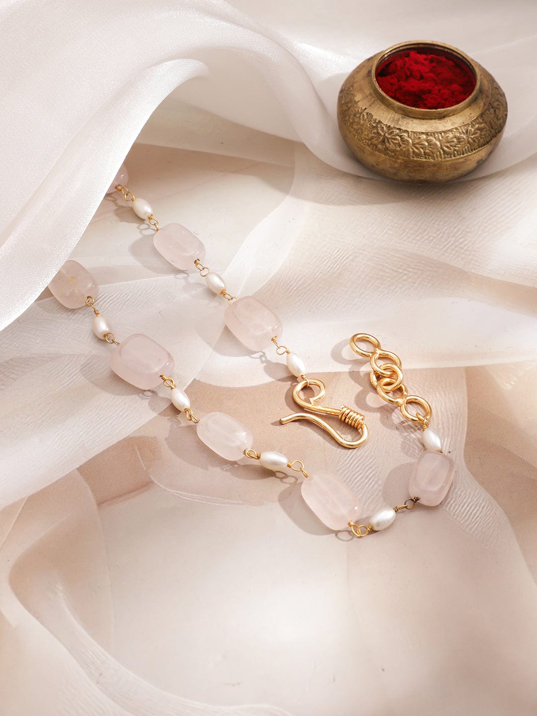 Radiant Beaded with Pearls Necklace フリーサイズ