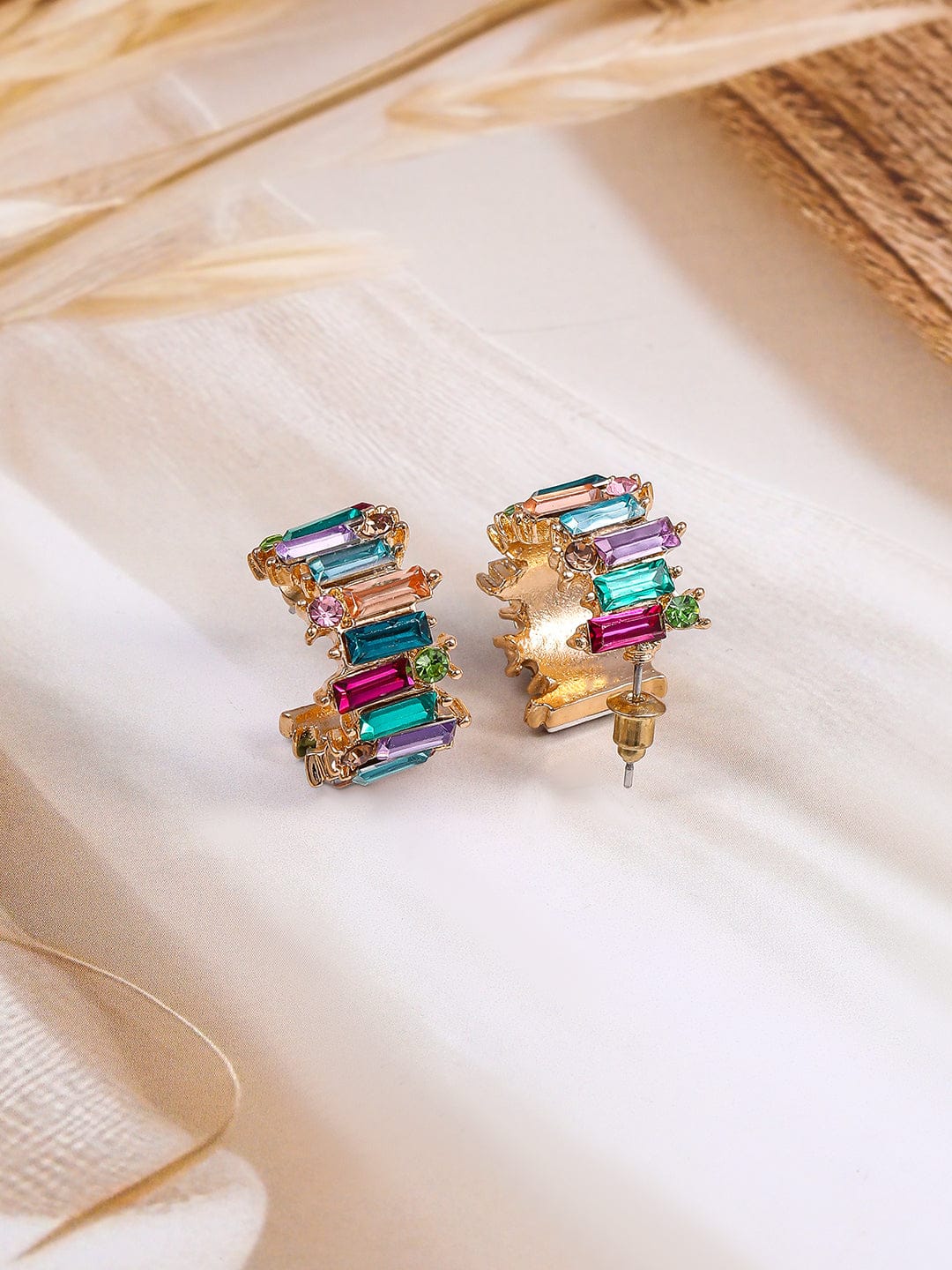 【Rubans】 Radiant Multicolored half Hoop Earrings｜ラディアント マルチカラー ハーフフープ イヤリング