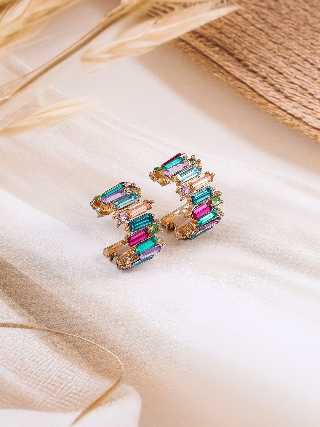 【Rubans】 Radiant Multicolored half Hoop Earrings｜ラディアント マルチカラー ハーフフープ イヤリング