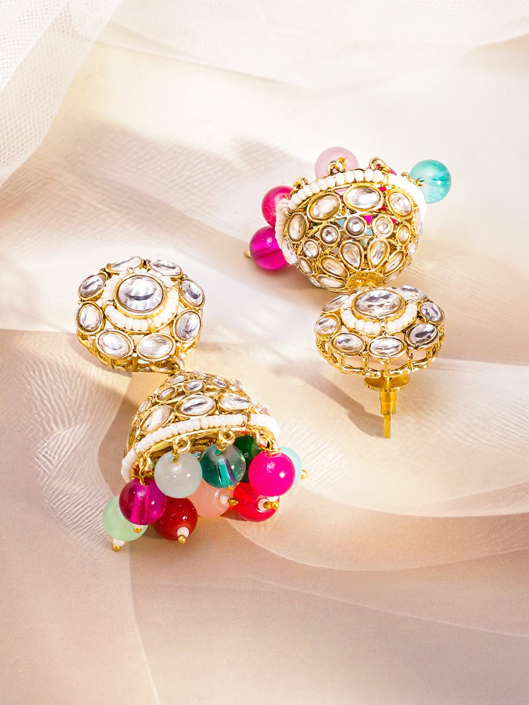 Rainbow Spark Kundan Necklace Set フリーサイズ
