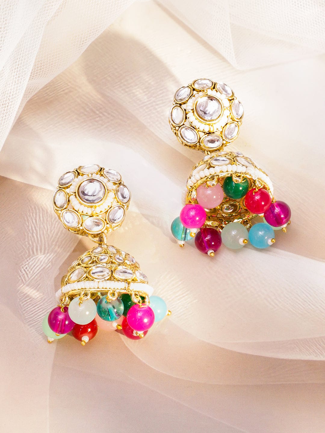 Rainbow Spark Kundan Necklace Set フリーサイズ