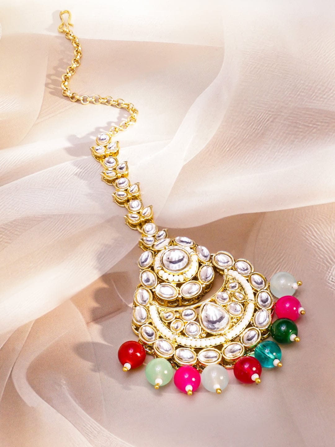 Rainbow Spark Kundan Necklace Set フリーサイズ