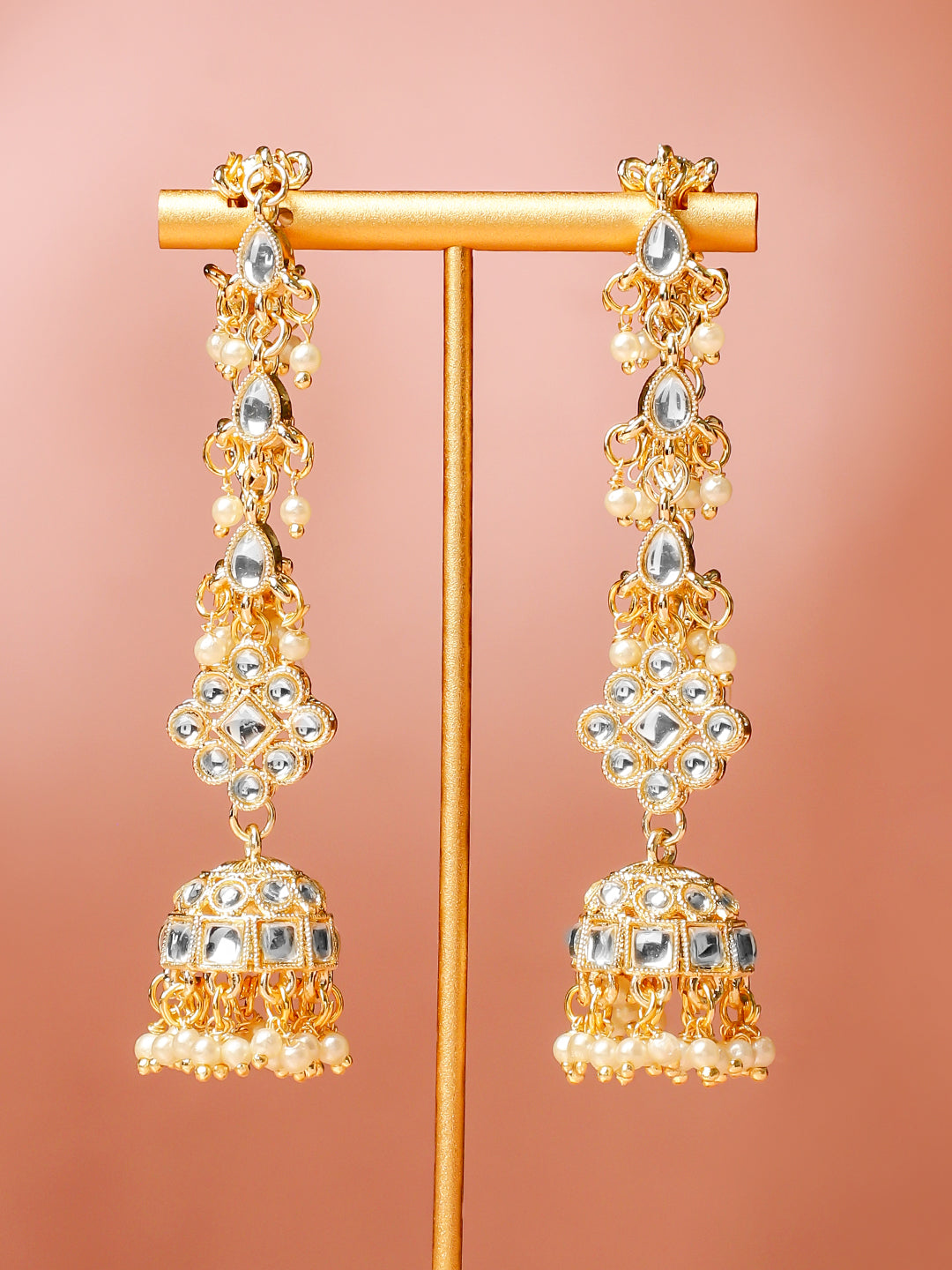 Golden Stories Dipped in Kundan Jhumka フリーサイズ
