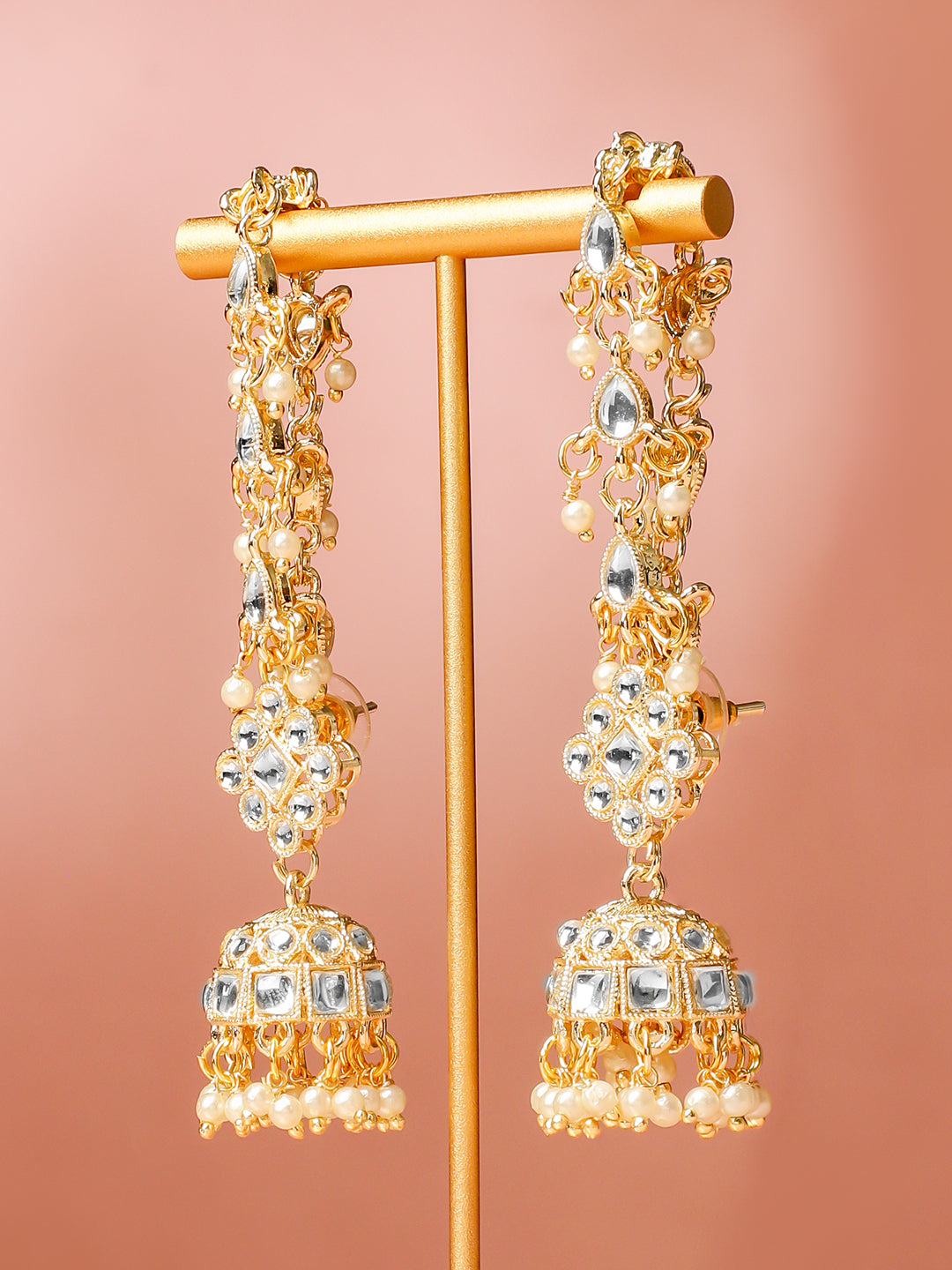 Golden Stories Dipped in Kundan Jhumka フリーサイズ