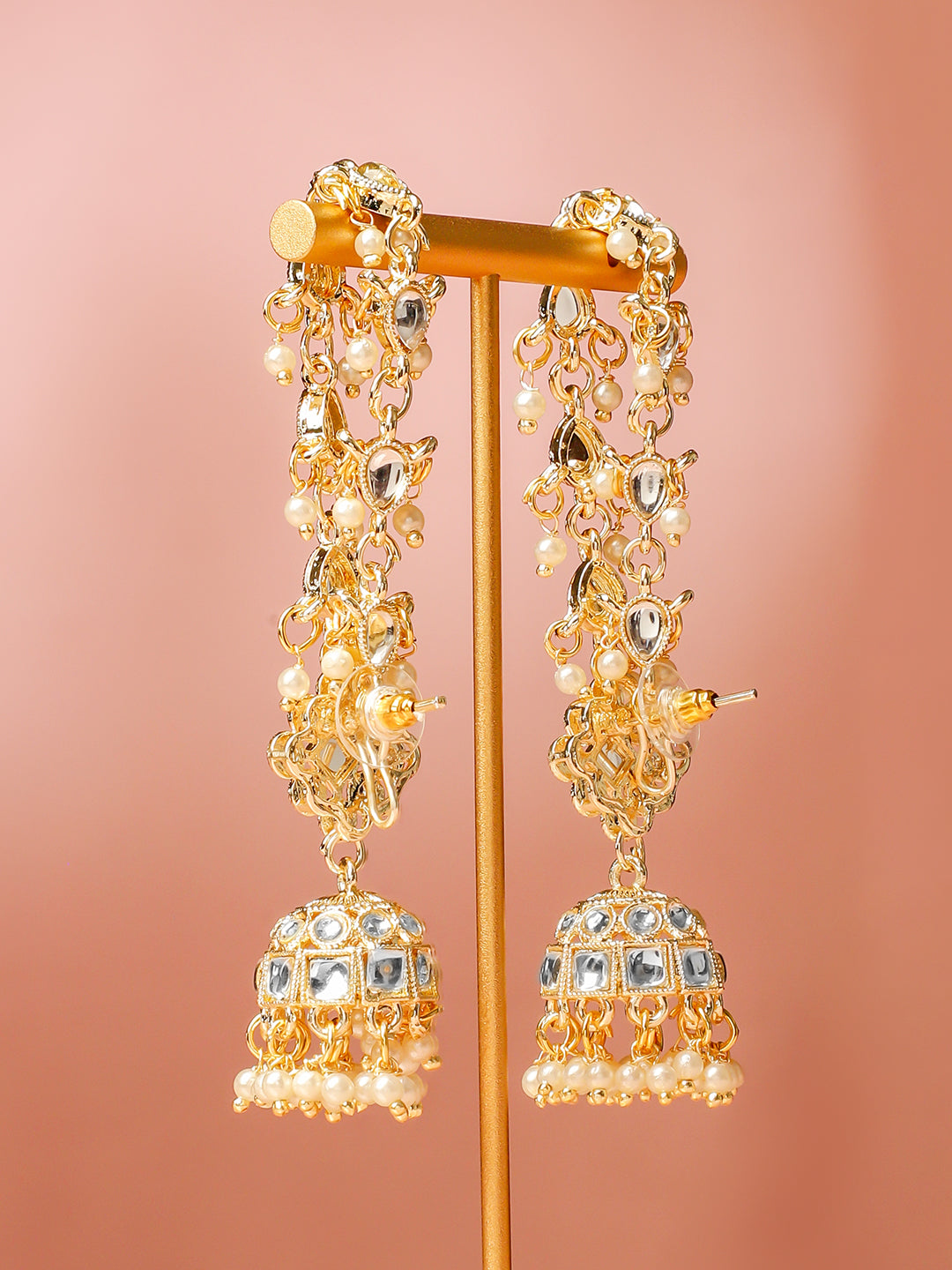 Golden Stories Dipped in Kundan Jhumka フリーサイズ