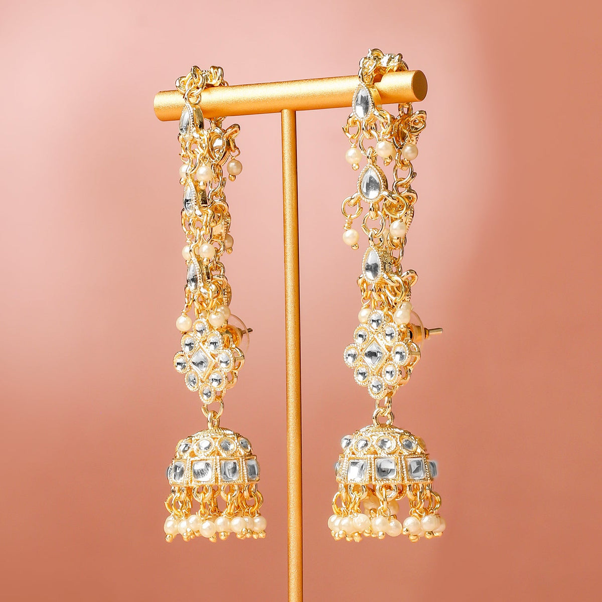 Golden Stories Dipped in Kundan Jhumka フリーサイズ