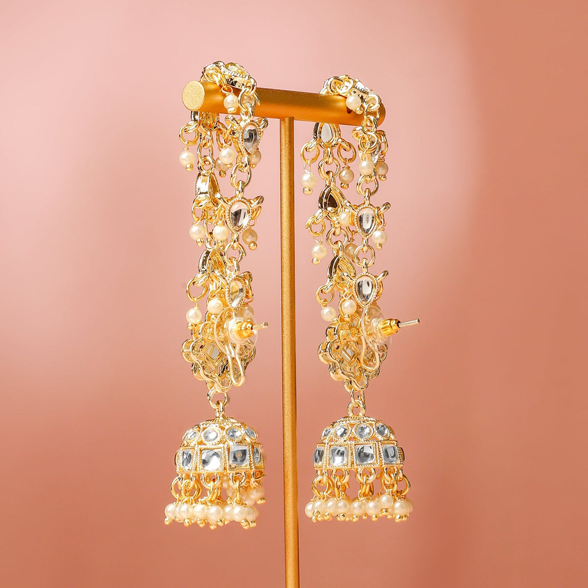 Golden Stories Dipped in Kundan Jhumka フリーサイズ