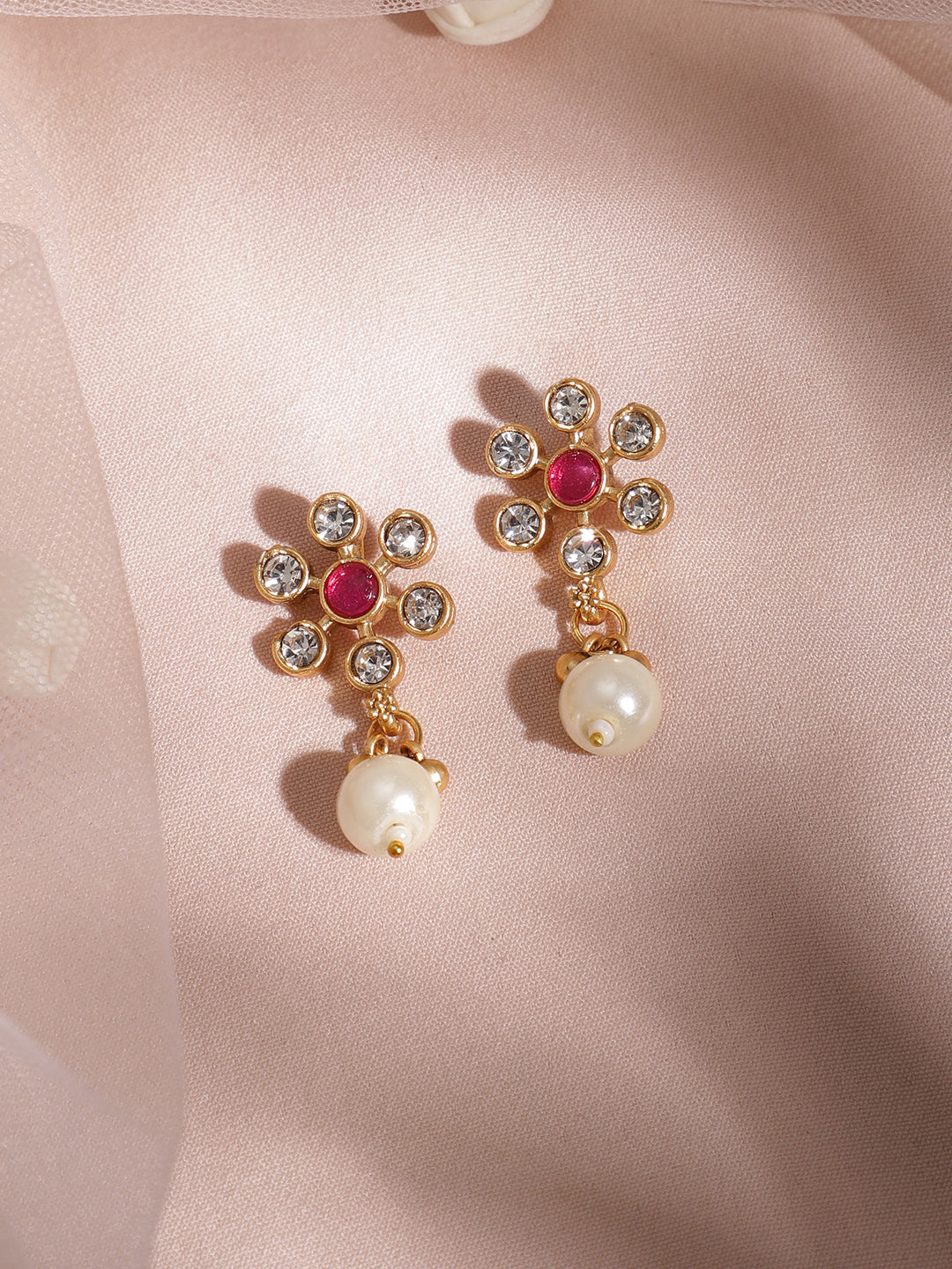 Vibrant Pink Floral Necklace Set フリーサイズ