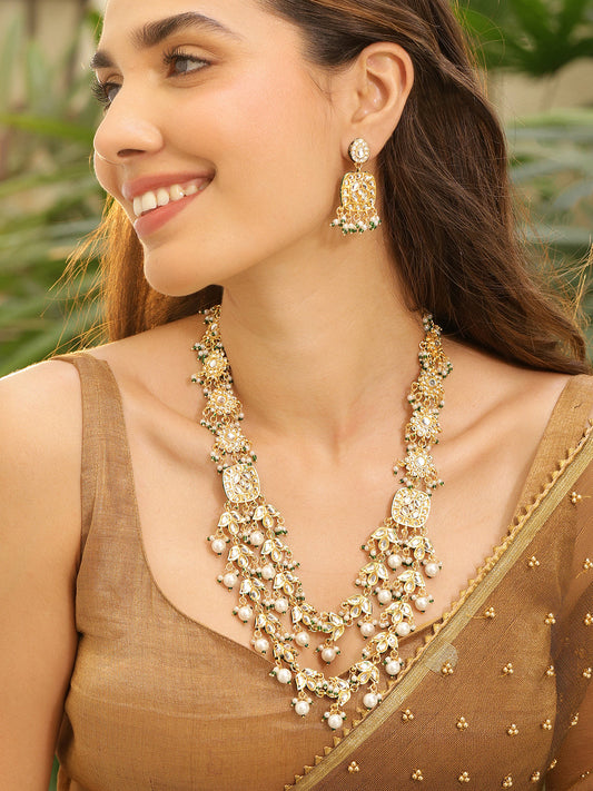 Imperial Glow Kundan Necklace Set フリーサイズ