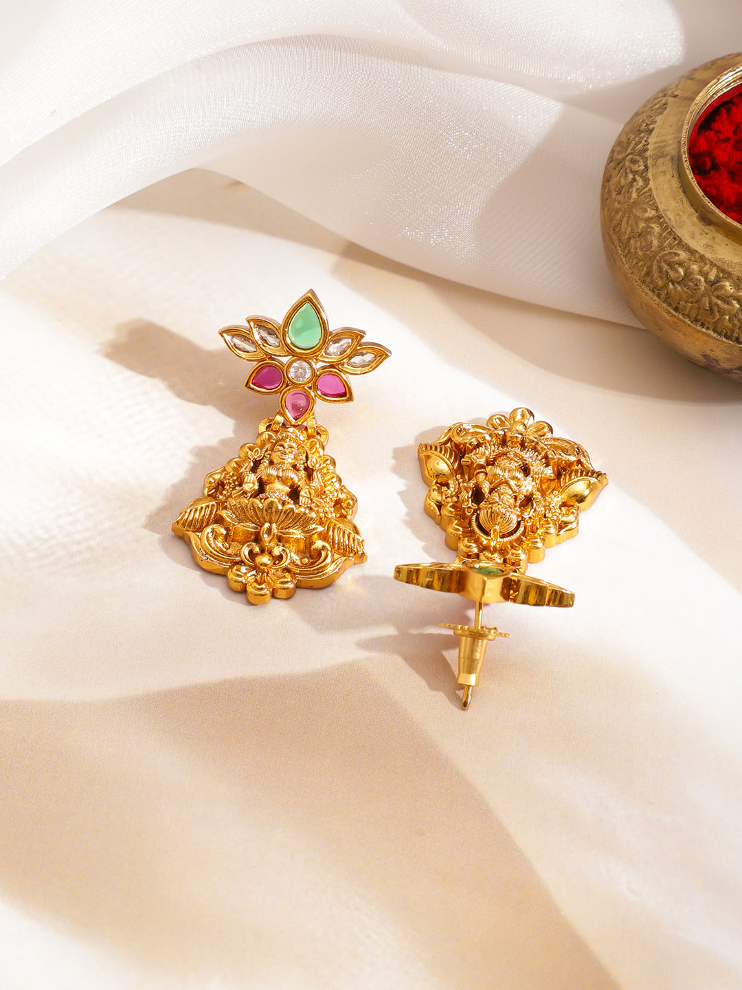 【Rubans】 Golden Studded Floral Temple Necklace Set｜ゴールデン フローラル テンプル チョーカー ネックレスセット
