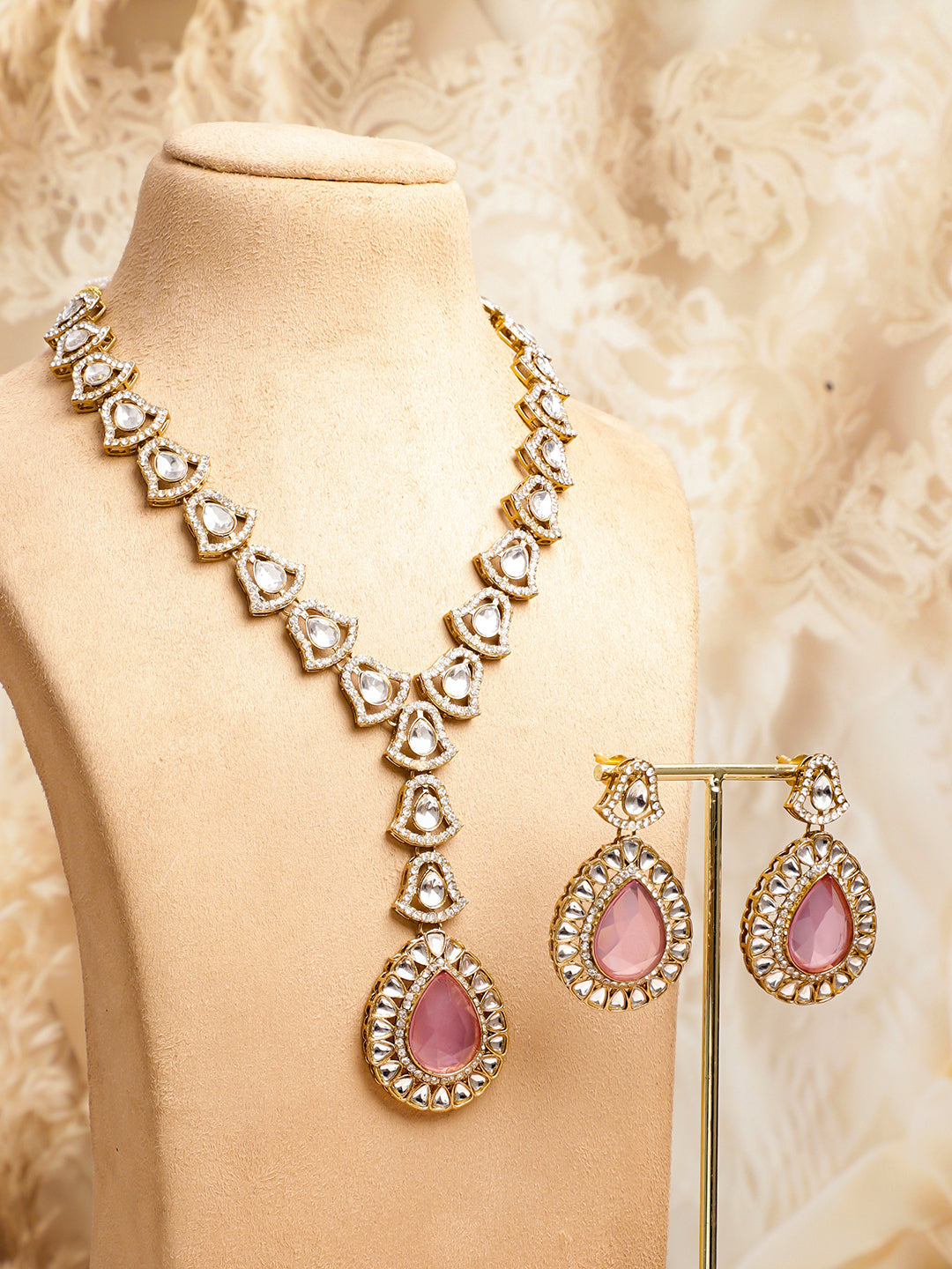 Royal Blush Pink Necklace Set フリーサイズ