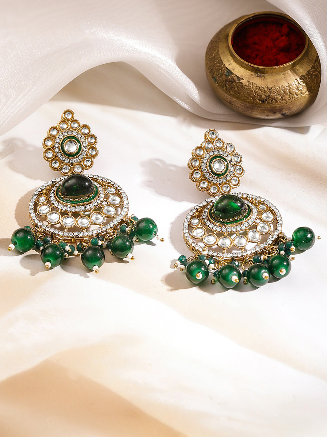 Timeless Bridal Emerald Kundan Jewellery Set フリーサイズ