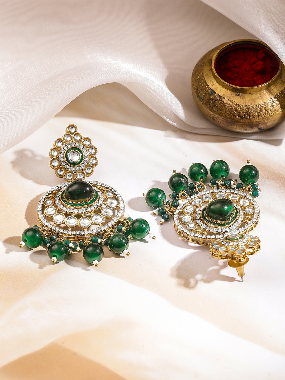 Timeless Bridal Emerald Kundan Jewellery Set フリーサイズ