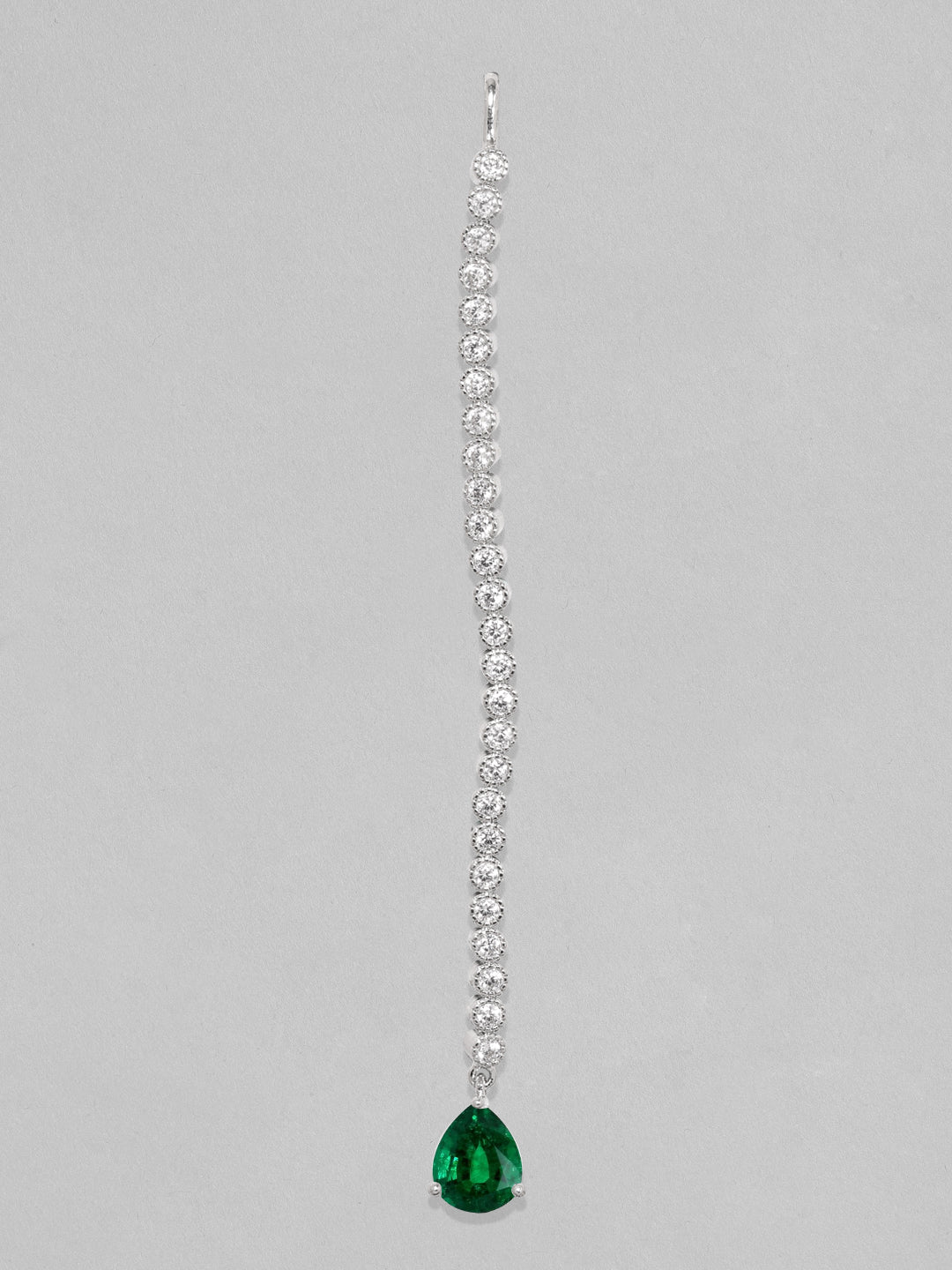 Rubans Gold-Plated American Diamond Studded Maang Tikka Head Jewellery Gold