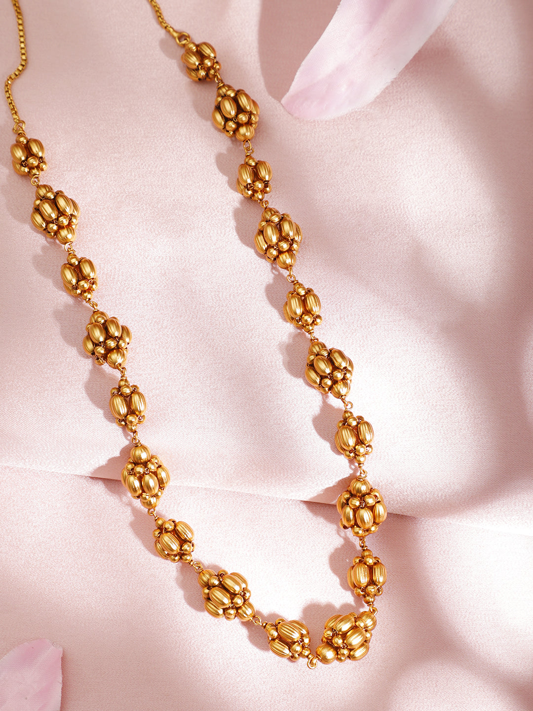 Rubans 24K Gold Plated Handcrafted Temple Necklace Gold