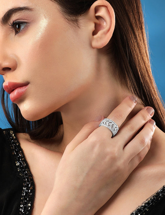 American Diamond Zirconia Statement Ring フリーサイズ