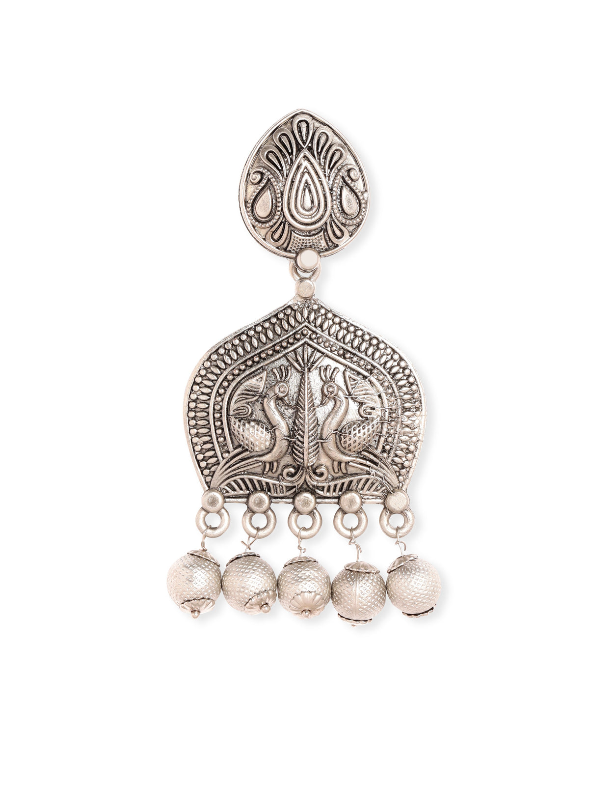Pearl Symphony Peacock Drops Silver