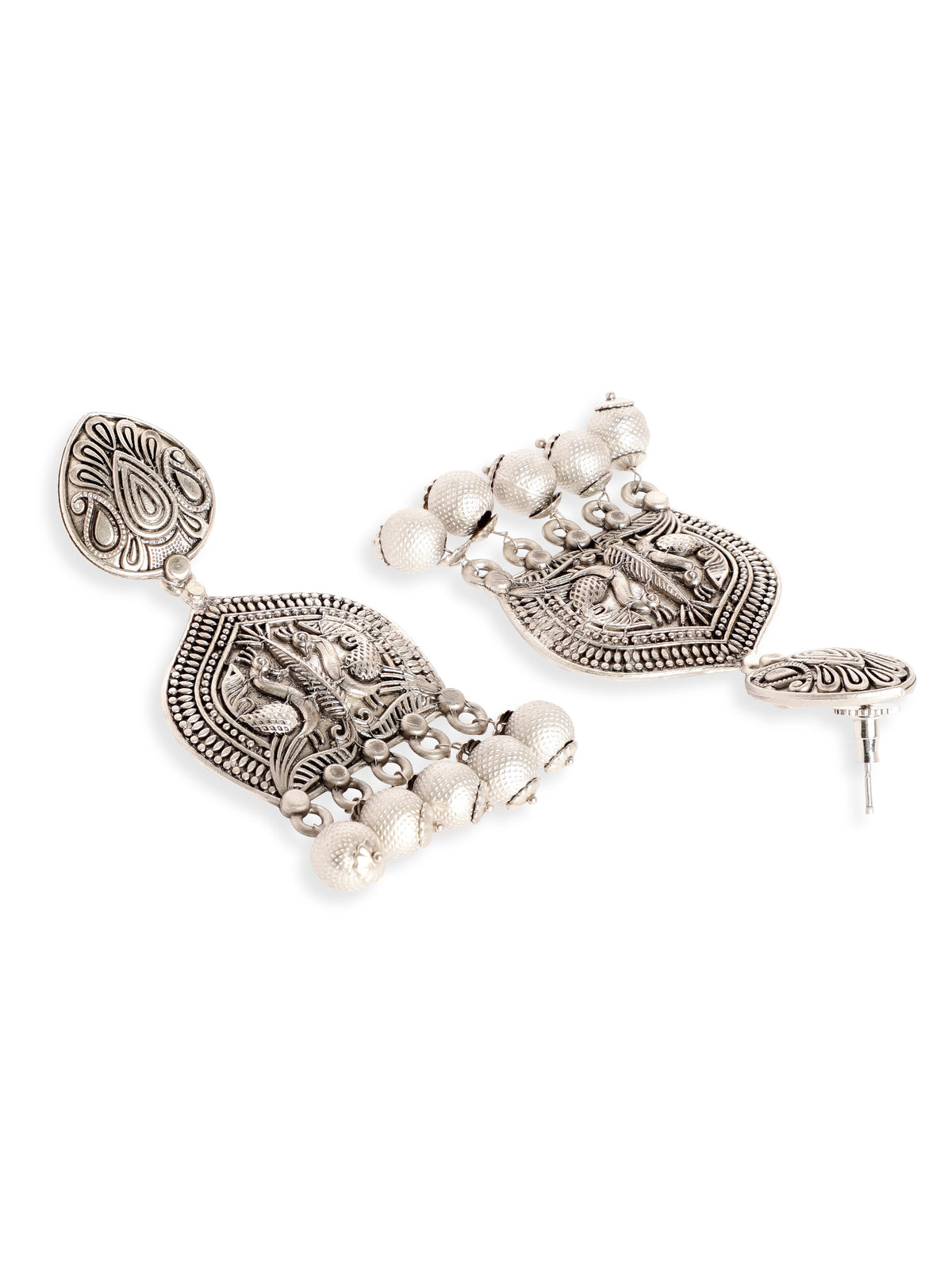 Pearl Symphony Peacock Drops Silver