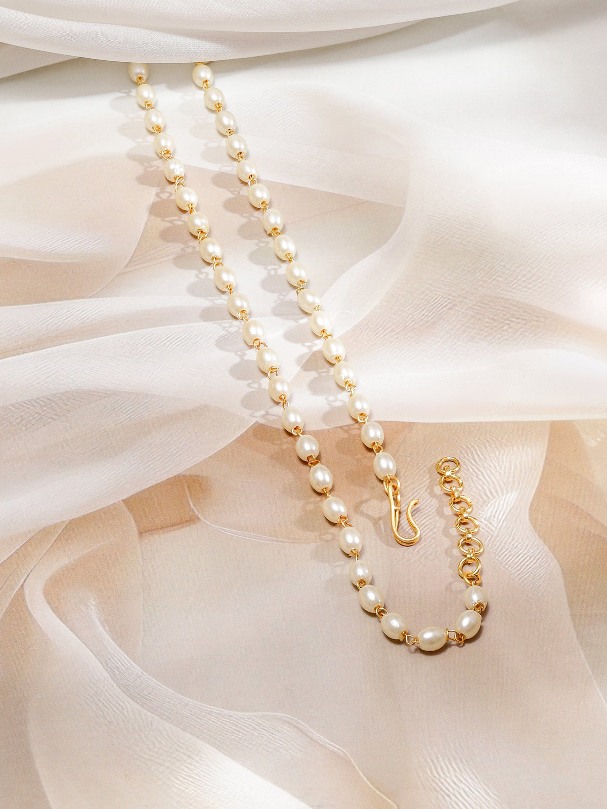 Regal Pearl & Floral Beads Necklace フリーサイズ