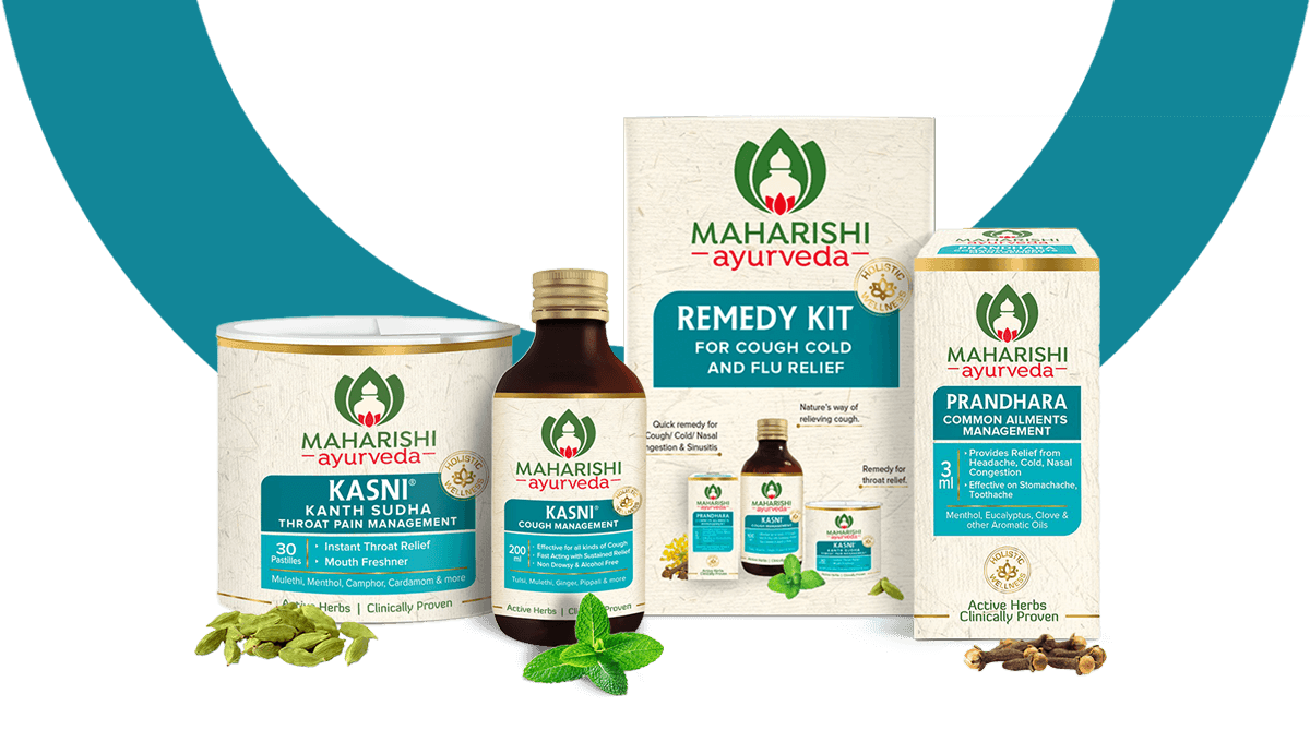 Cough, Cold & Flu Kit with Kasni Syrup, Prandhara & Kanth Sudha