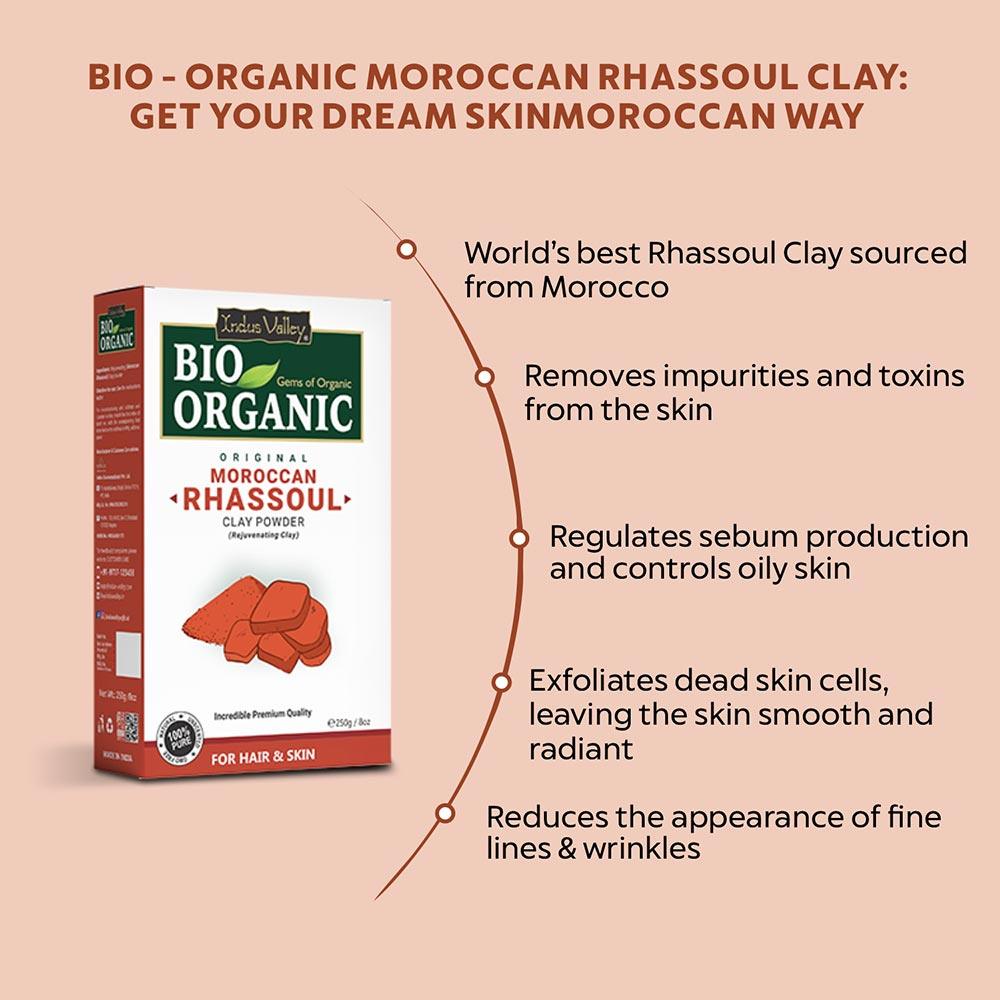 Bio Organic Moroccan Rhassoul Clay Powder - 250gm 250g