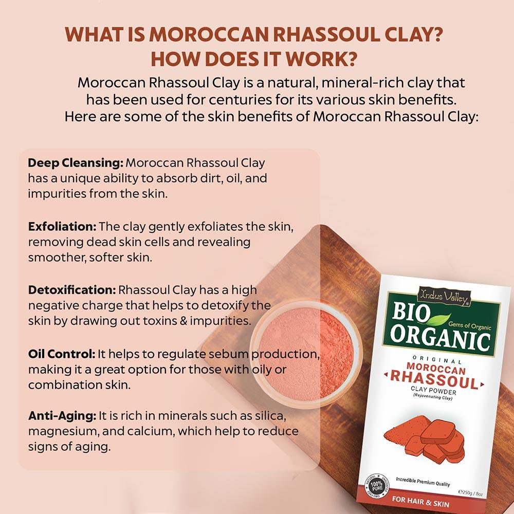 Bio Organic Moroccan Rhassoul Clay Powder - 250gm 250g