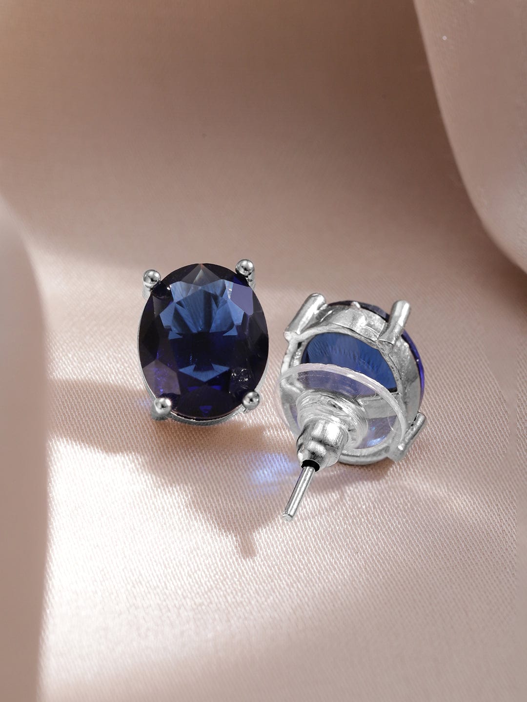 American Diamond Zirconia Blue Necklace Set Blue