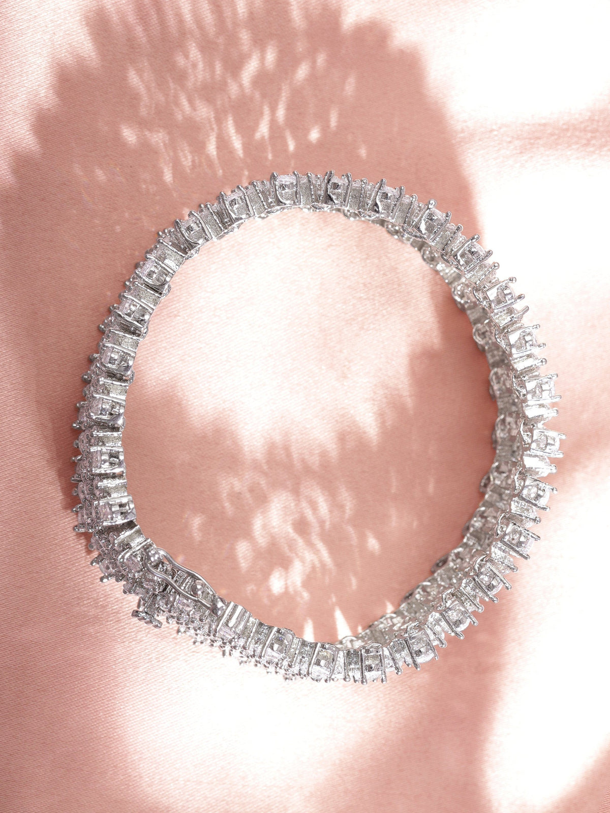 Rubans Rhodium plated Crystal Marquise Zirconia Statement Bracelet. Silver