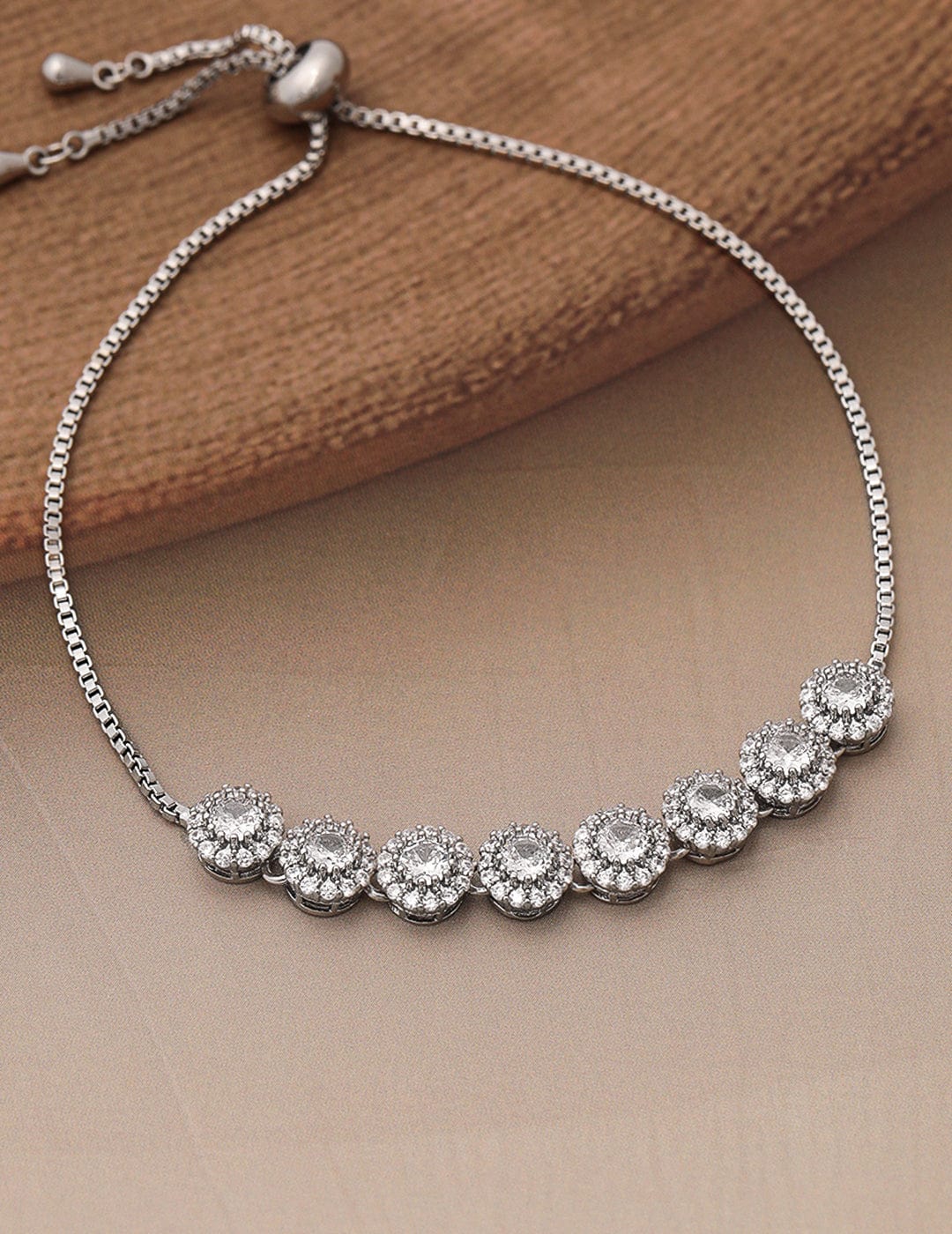 Evergreen Elegance American Diamond Zirconia Bracelet Silver